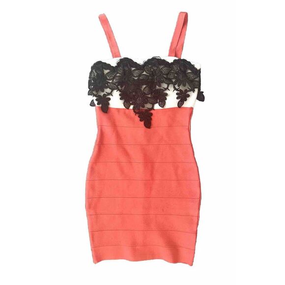 herve leger orange bandage dress Herv Lger // Sweetheart Bandage Dress VSP Consignment